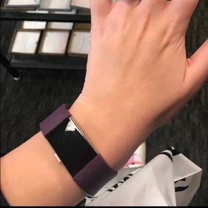 FitBit Charge 2 with both purple and gray bands